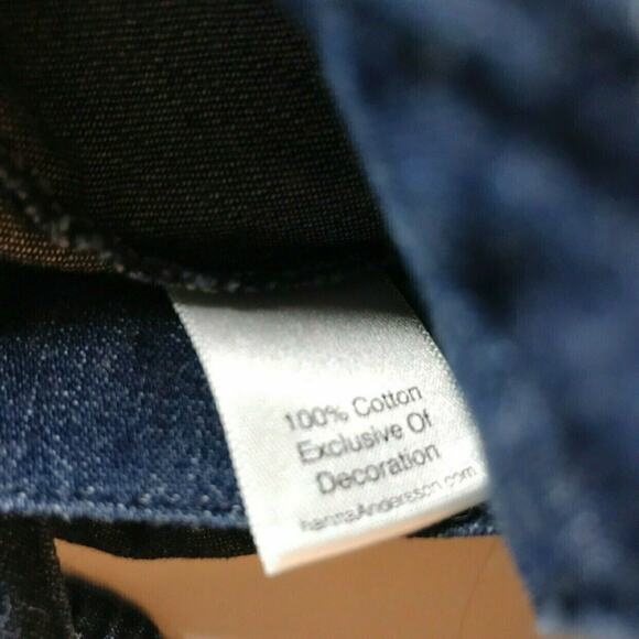 Hanna Andersson 100% Cotton Denim Rainbow Romper 70 - Picture 3 of 5